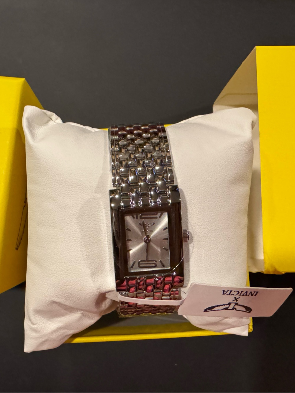 Invicta Silver Women's Stainless Steel Bracelet Watch with Rectangular Dial